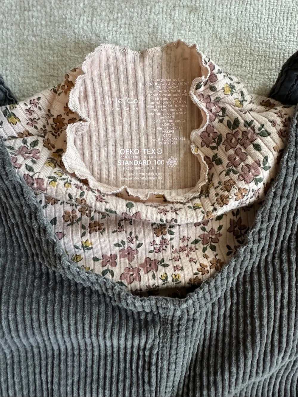 Corduroy and Floral Ribbed Jumper Set 5T